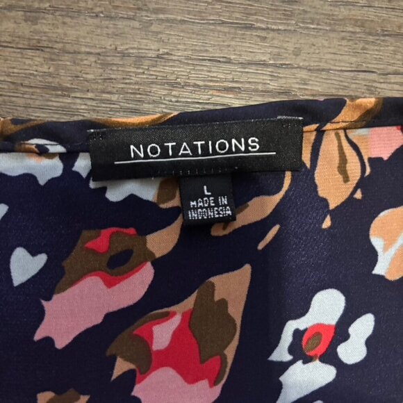 L Notations sleeveless multi-colored floral blouse - Picture 3 of 3